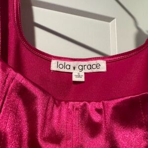 Lola Grace Pink Satin Tank Top